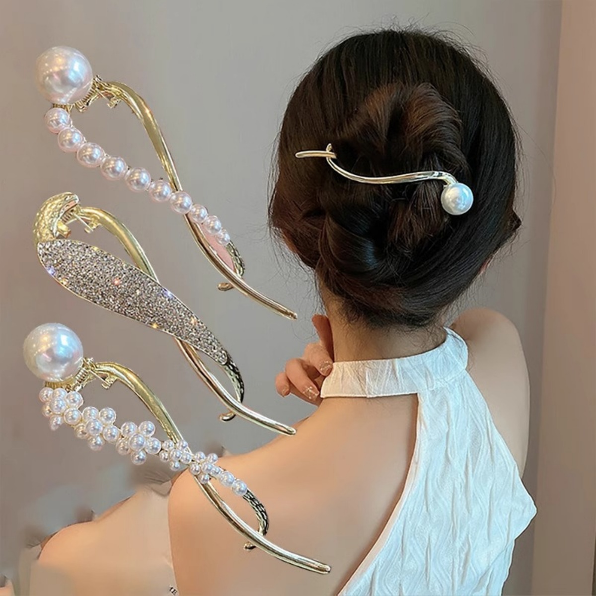 Elegant Glitter Pearl Hair Cli - đánh giá và giá Lifestyle In Korean