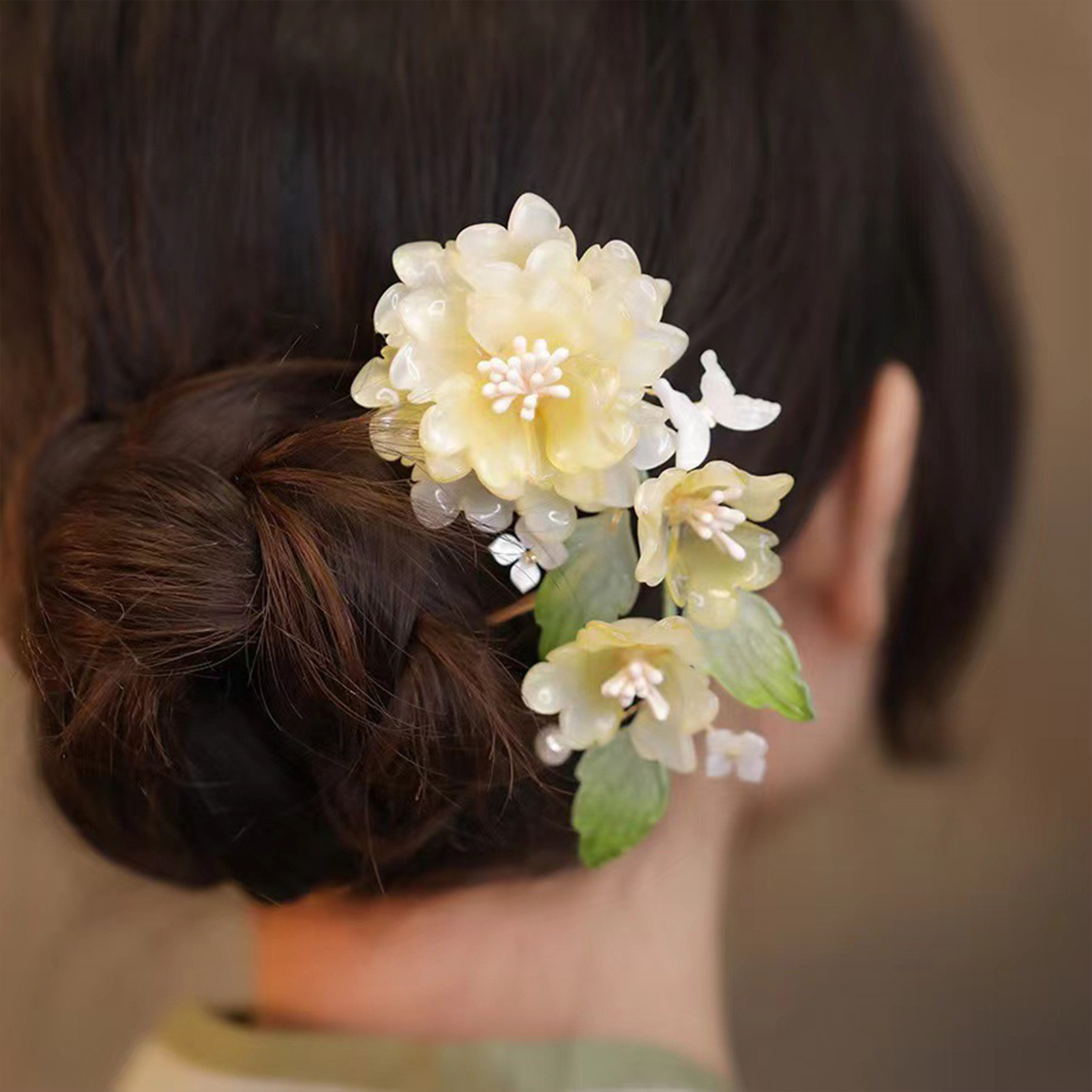 Flower U-shaped Hairpin Chines - đánh giá và giá Hanbok Hair Pin