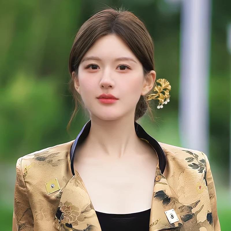 1PC Elegant Golden Ginkgo Leaf - đánh giá và giá Hanbok Hair Pin