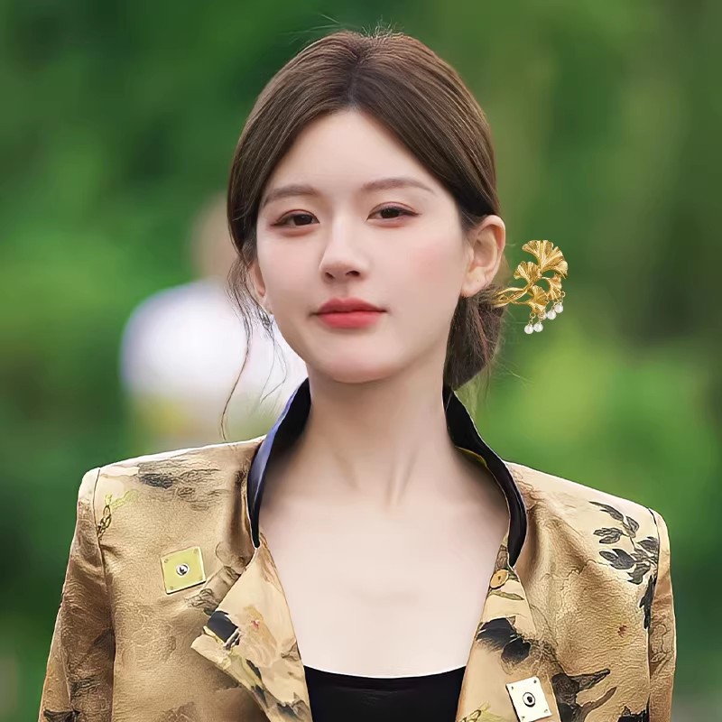 1PC Elegant Golden Ginkgo Leaf - đánh giá và giá Hanbok Hair Pin