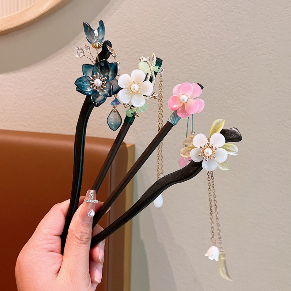 Exquisite Flower Tassel Wooden - đánh giá và giá Hanbok Hair Pin