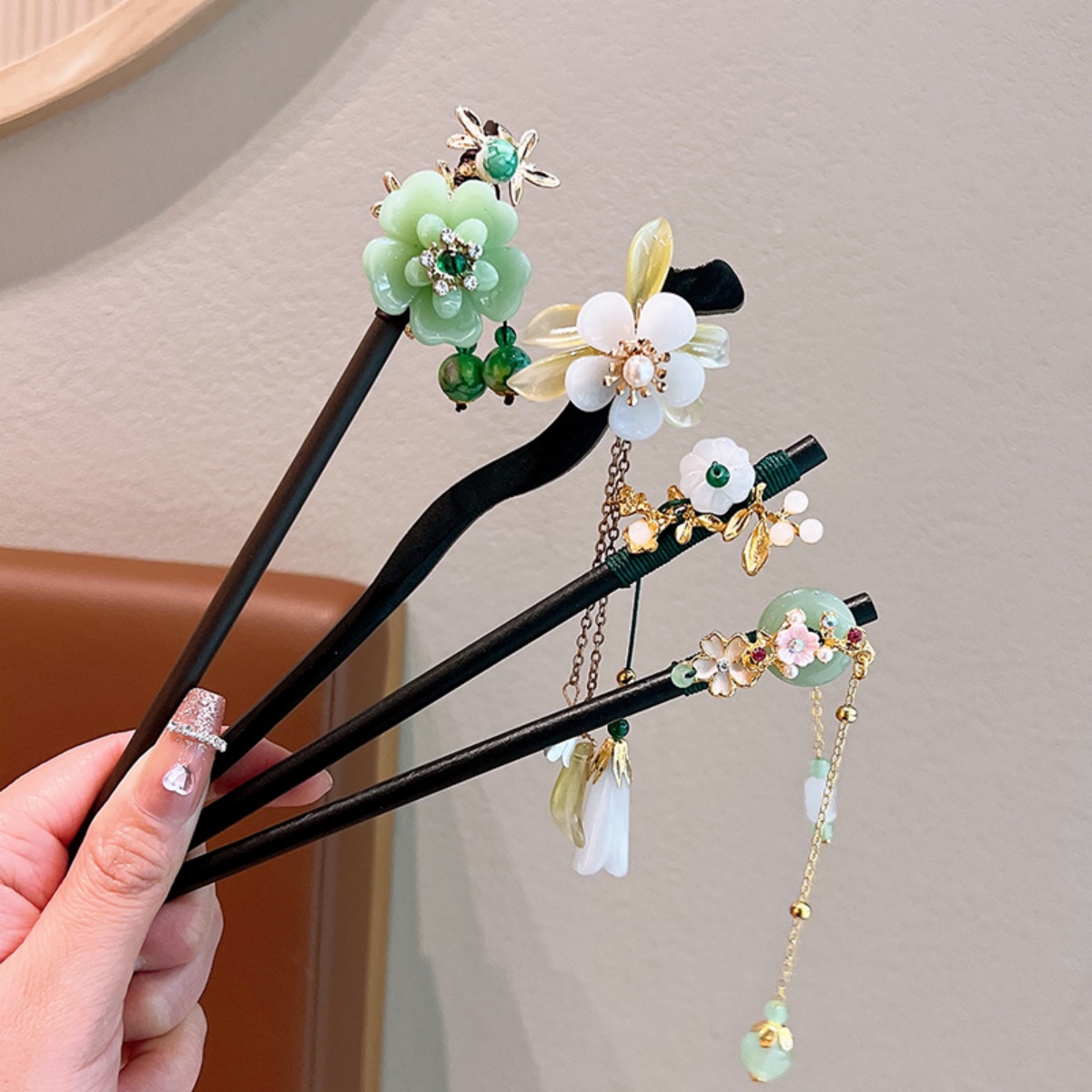 Exquisite Flower Tassel Wooden - đánh giá và giá Hanbok Hair Pin